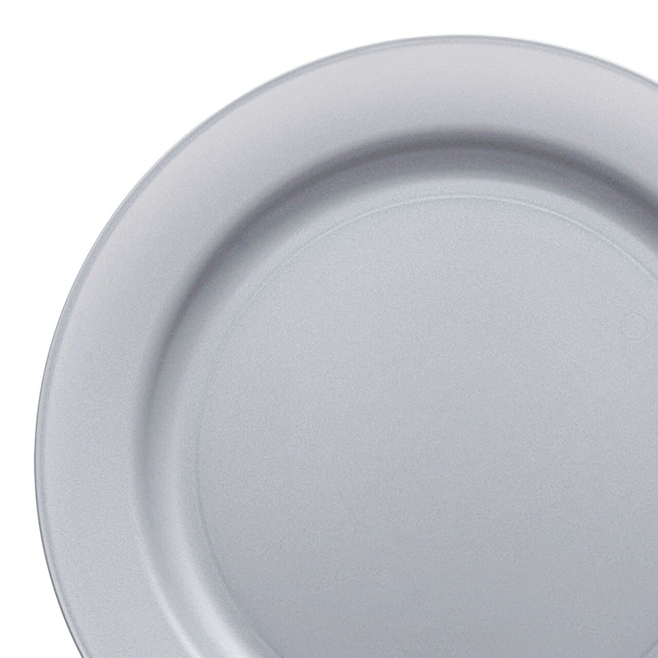 Matte Steel Gray Round Disposable Plastic Appetizer/Salad Plates - 7.5" (120 Plates)